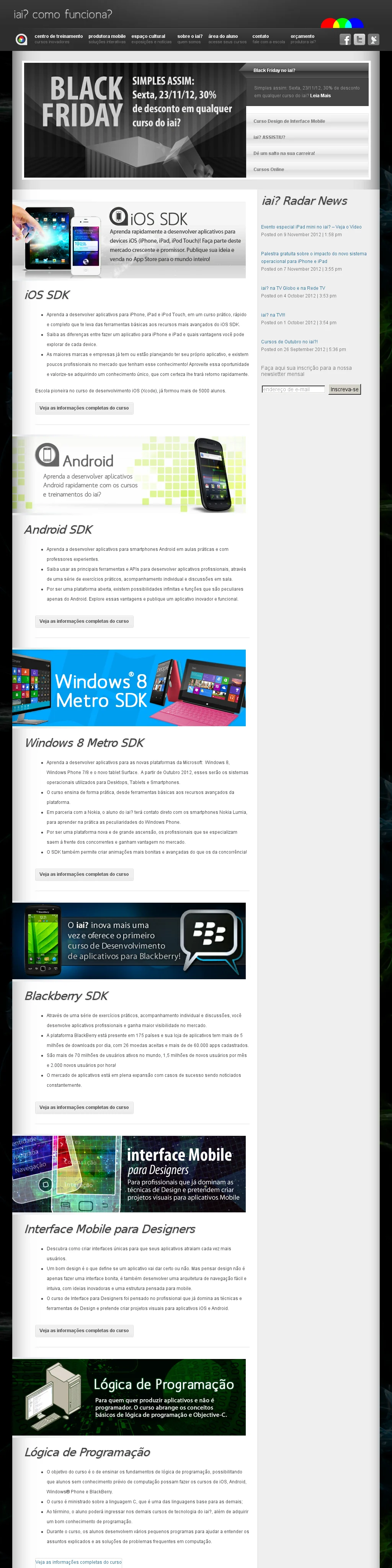 Site 2013 — captura de tela